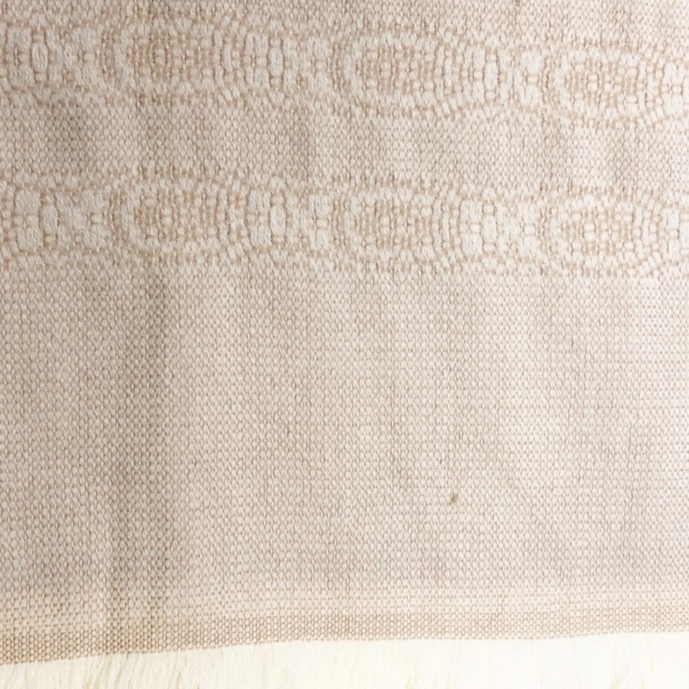 Churchill Handwoven Shawl Scarf tan knit fringe 63"x27" - Picture 3 of 10
